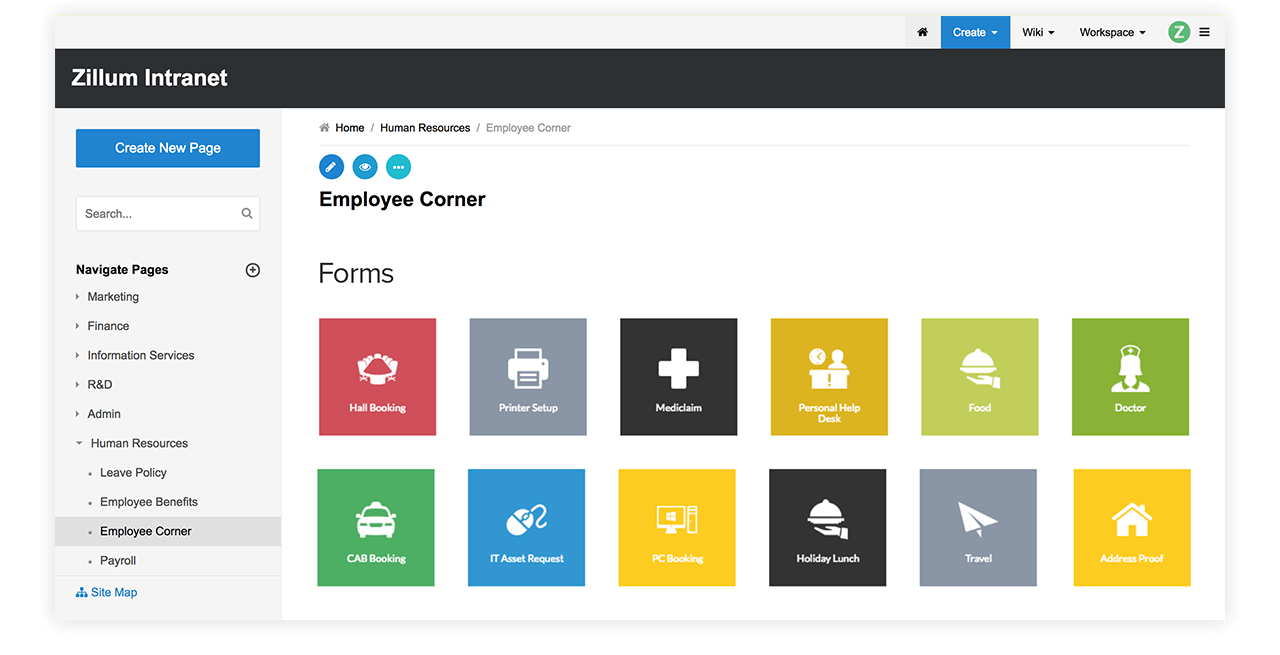 Zoho Wikiは、使いやすいナレッジ管理ツールです。