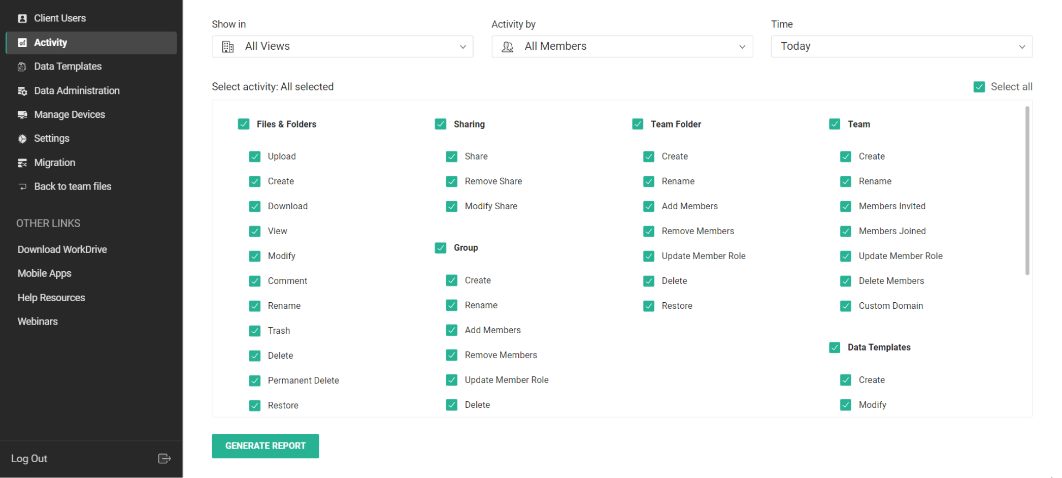 監査証跡の作成