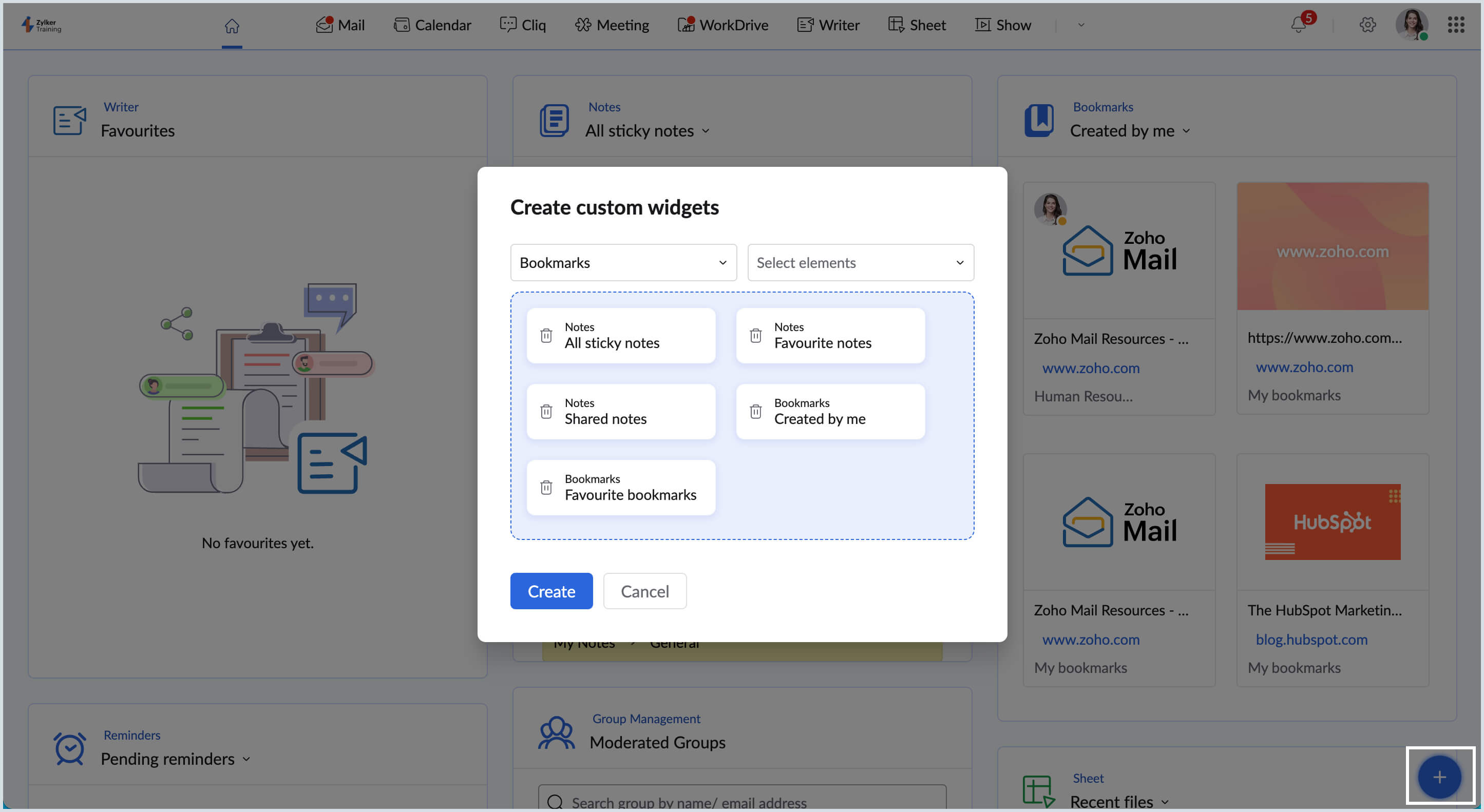 Create widget Create widget