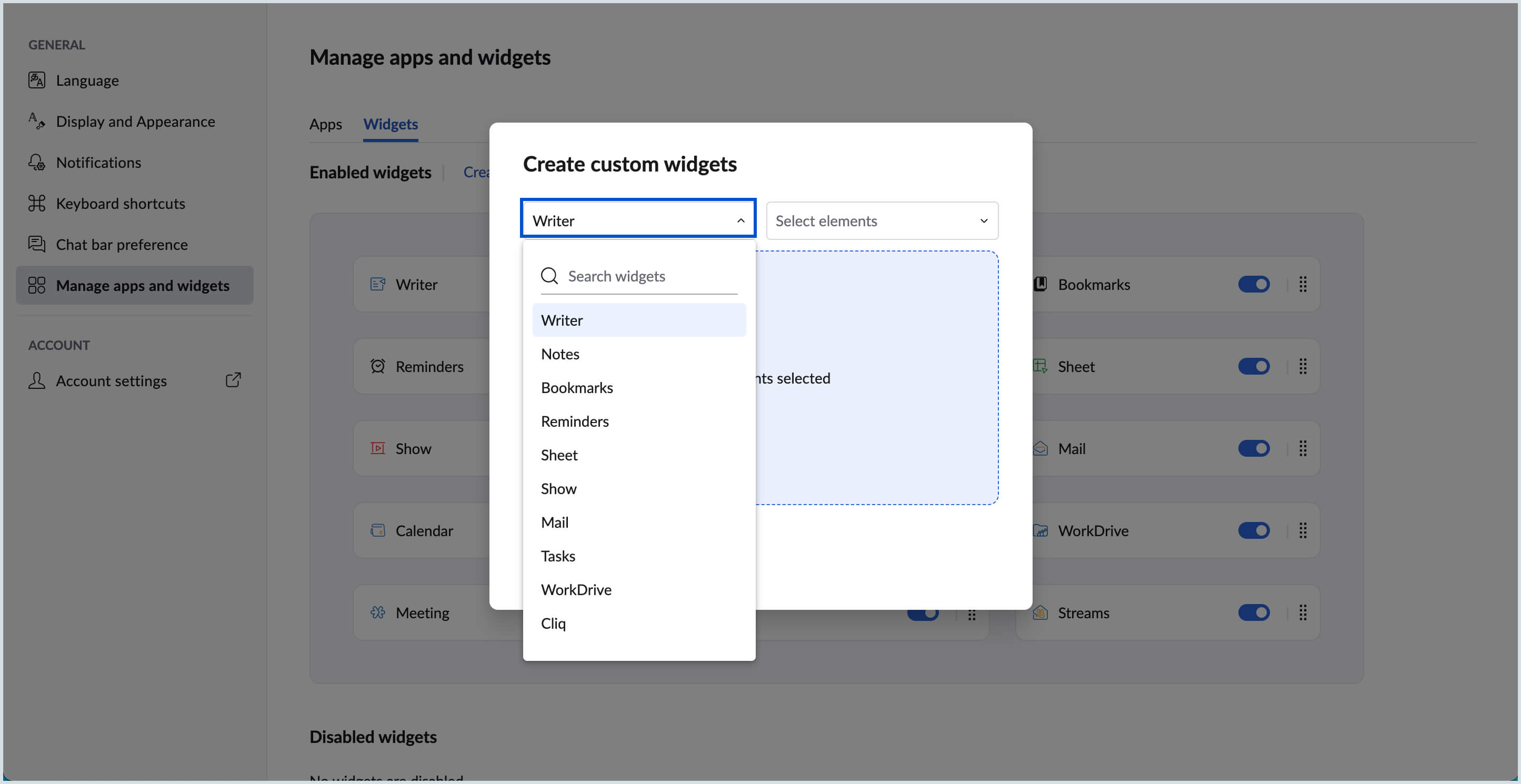 Custom widgets Custom widgets