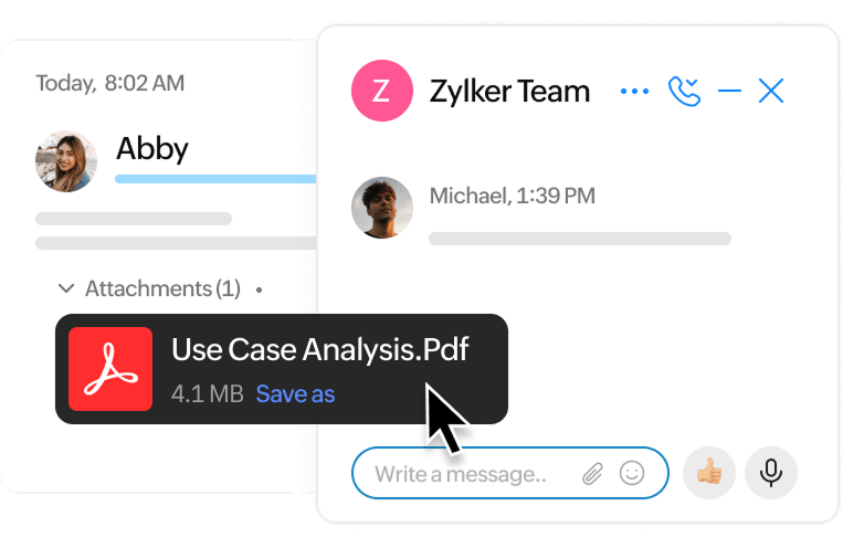Intuitive data mobility between Zoho apps