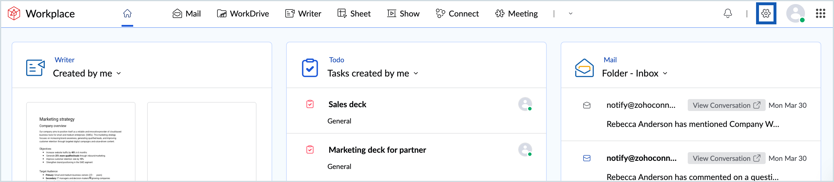 Screenshot of settings top pane Screenshot of settings top pane