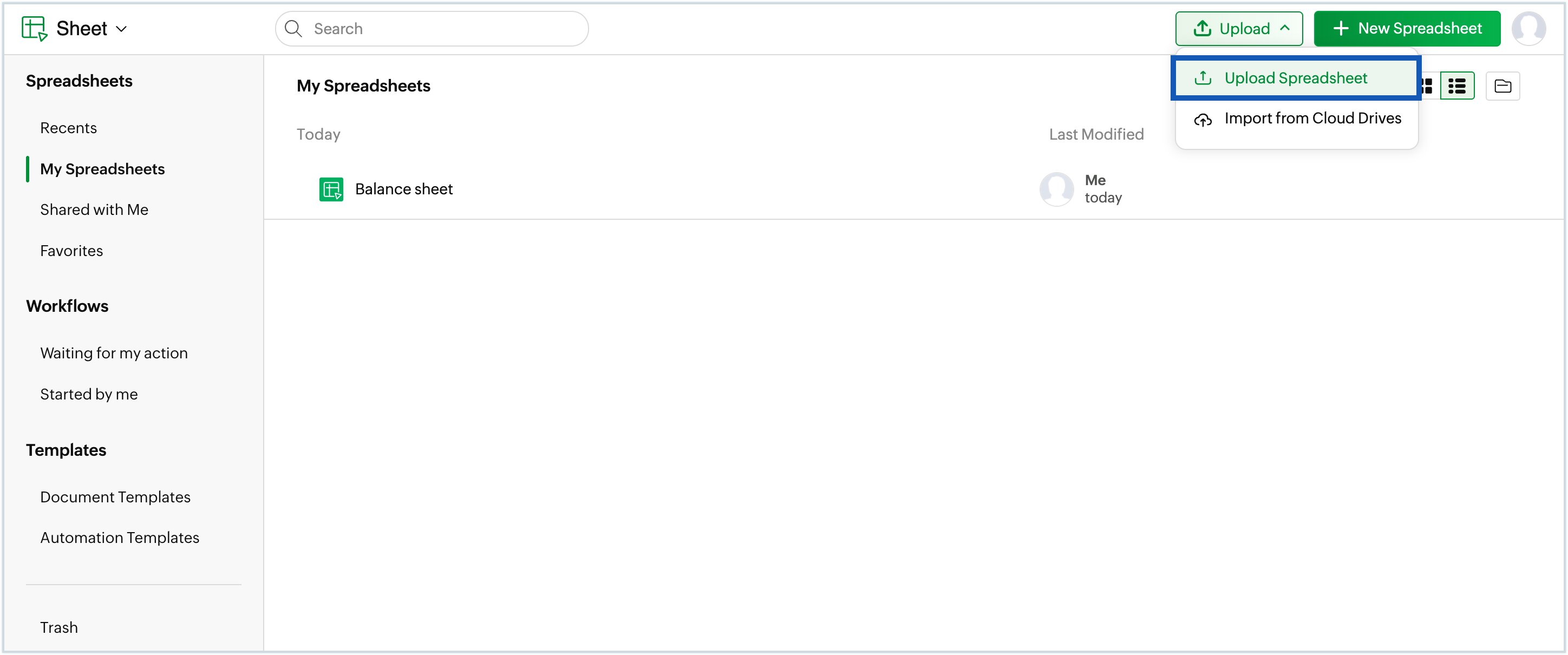 Screenshot to upload an external document Screenshot to upload an external document