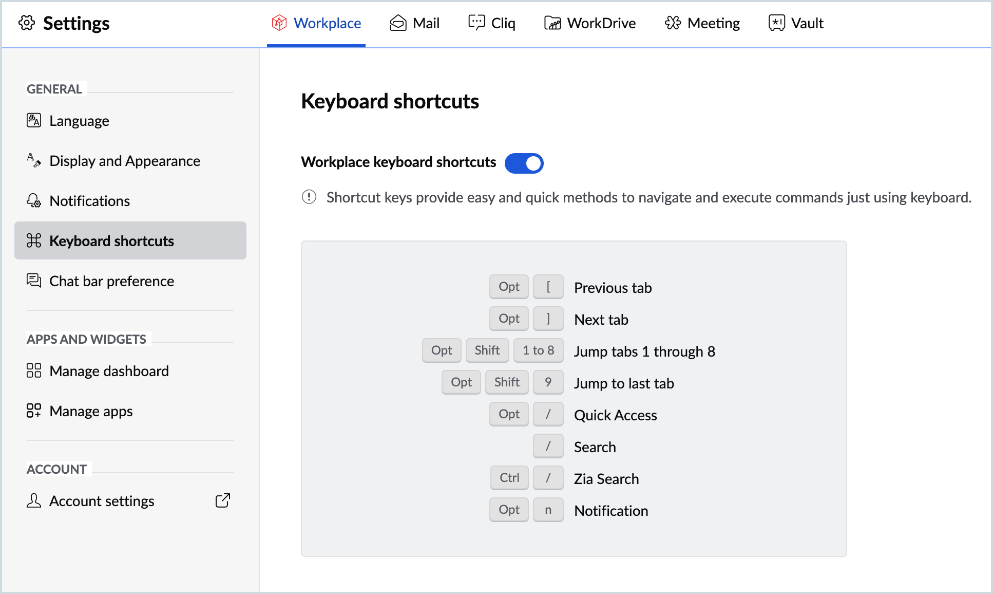 Screenshot of keyboard shortcuts Screenshot of keyboard shortcuts