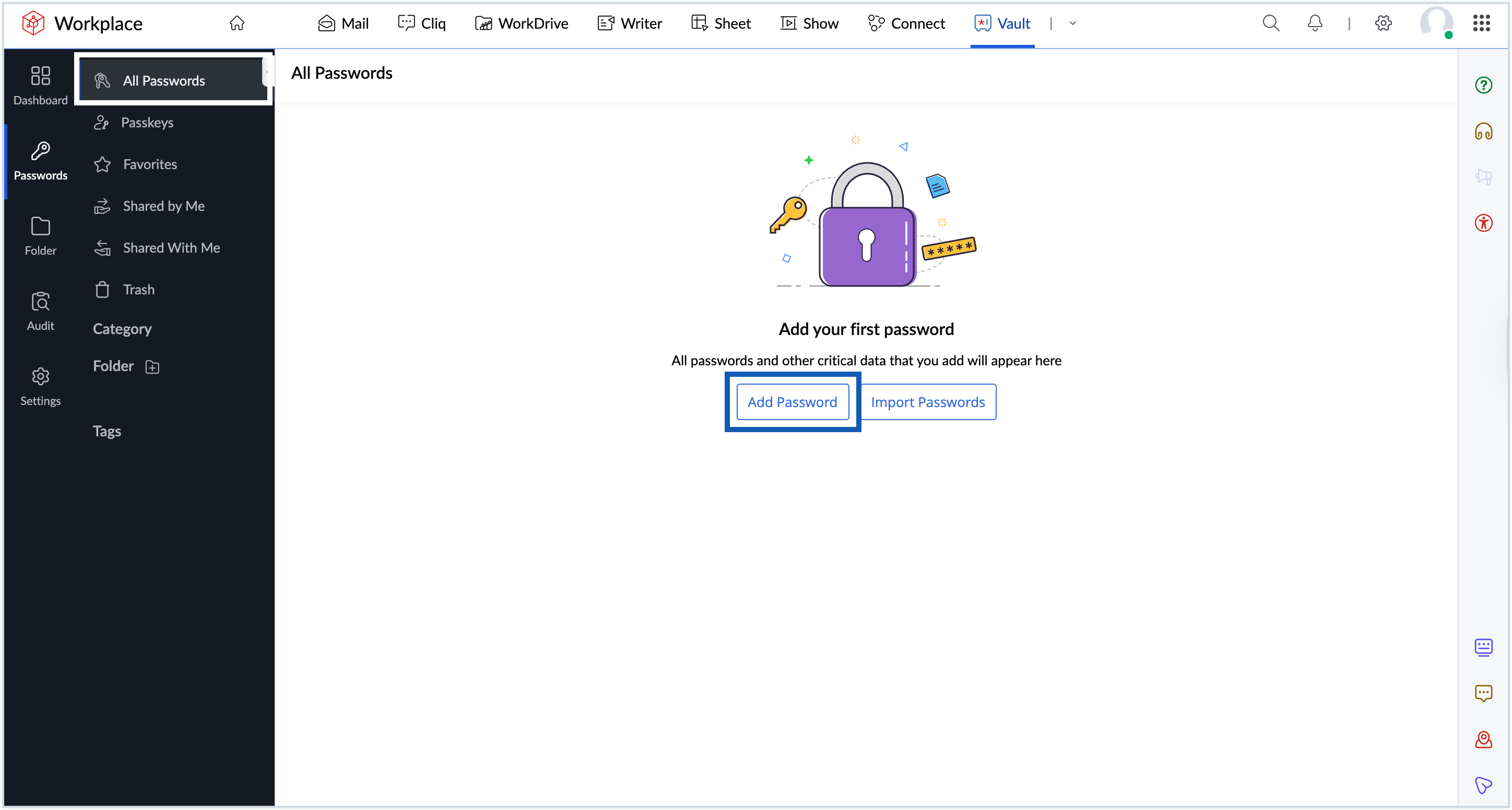 Screenshot to add password Screenshot to add password