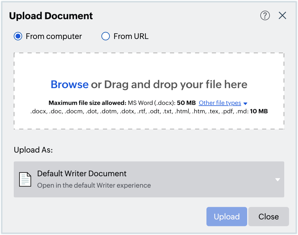 Screenshot to upload files Screenshot to upload files