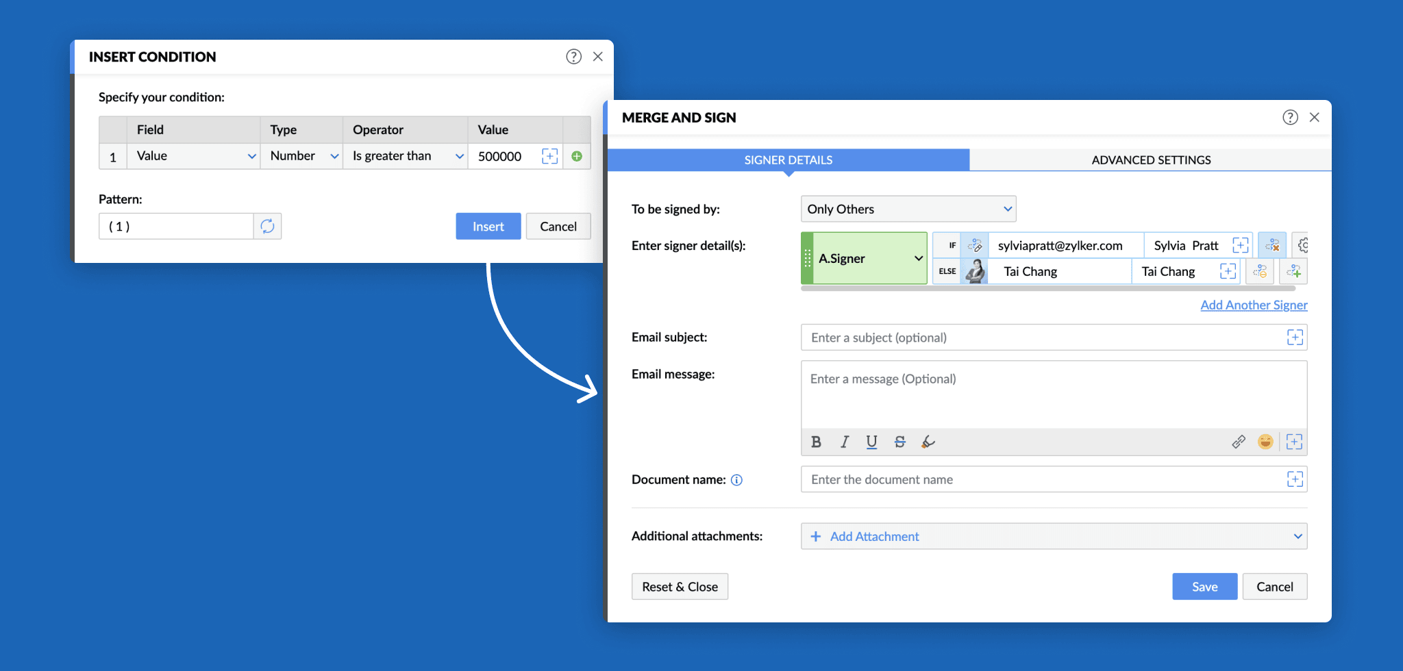 Assign signers dynamically