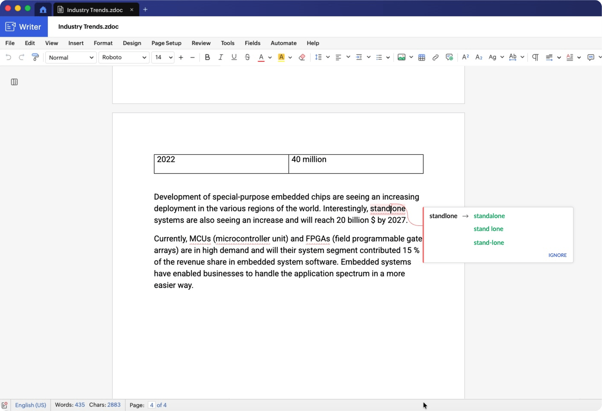 Offline spell check