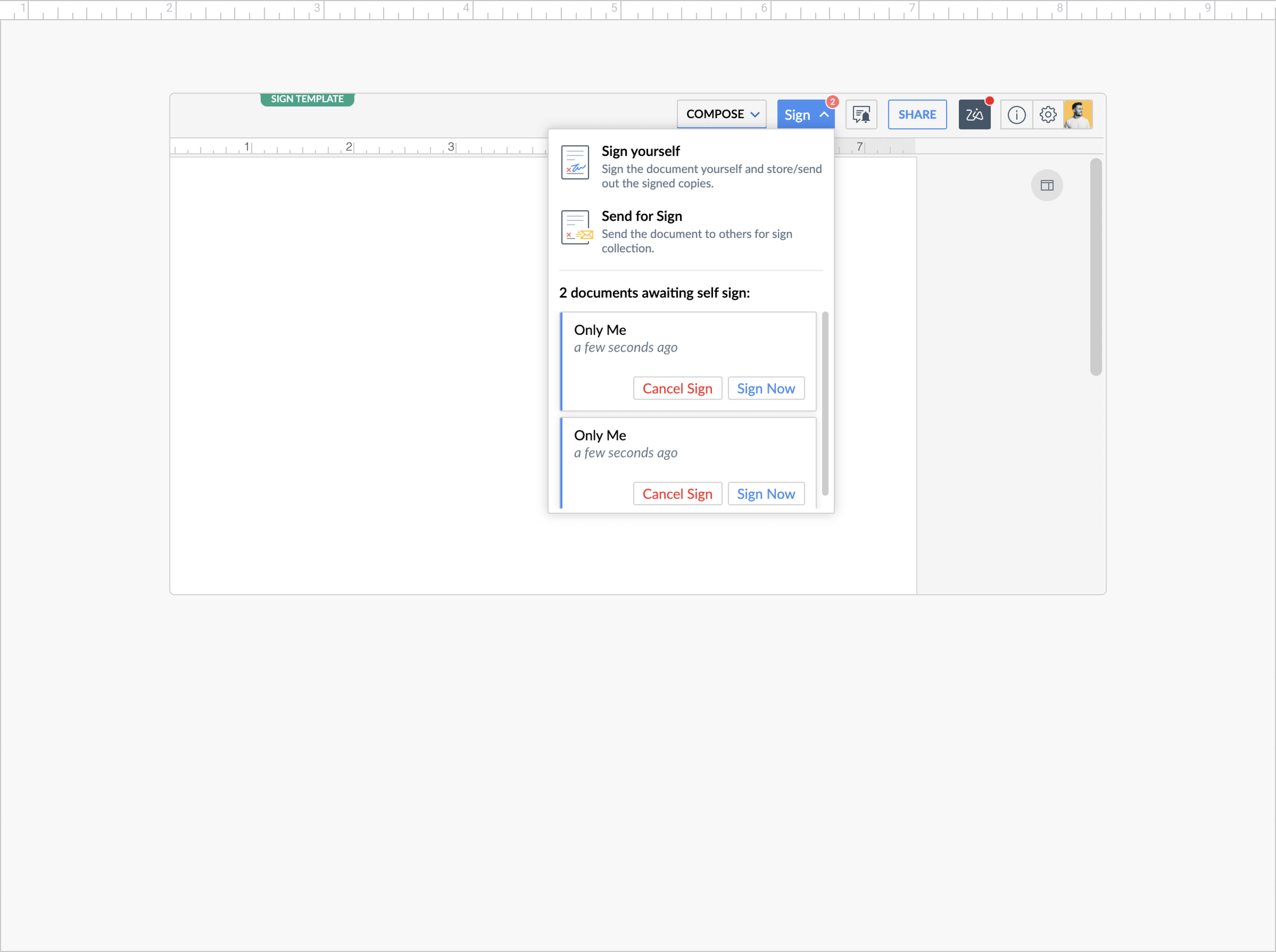 View real-time self-sign statuses with recall