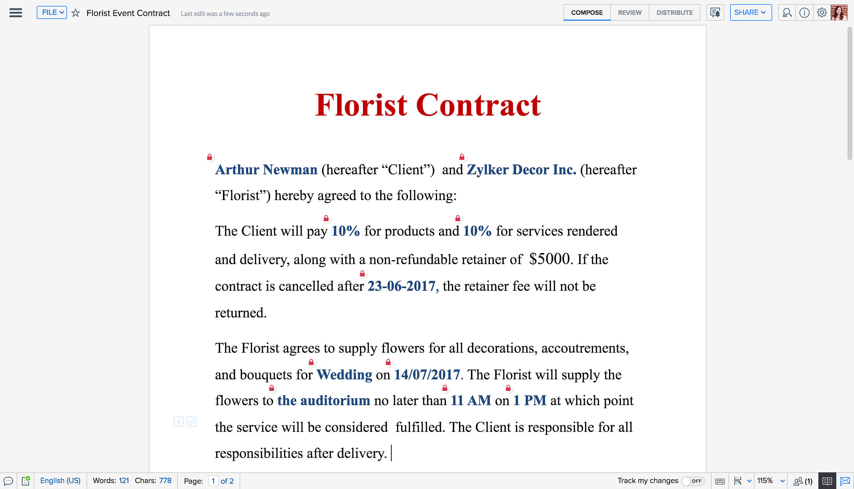 Writer Screenshots