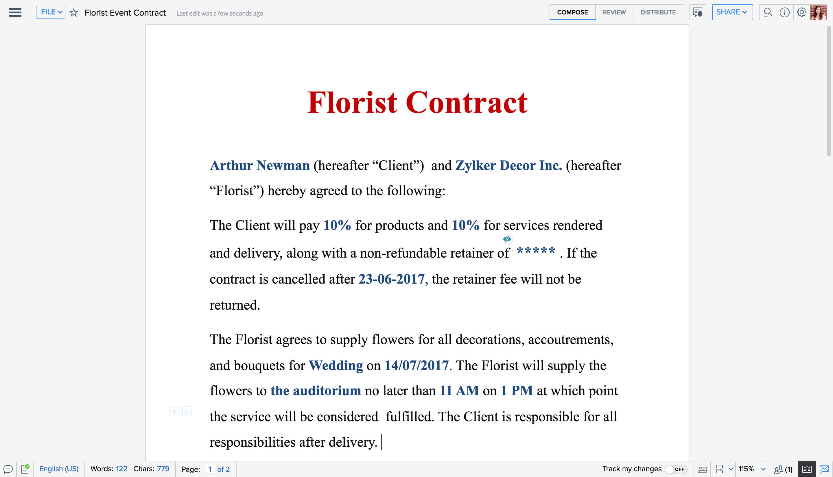 Writer Screenshots
