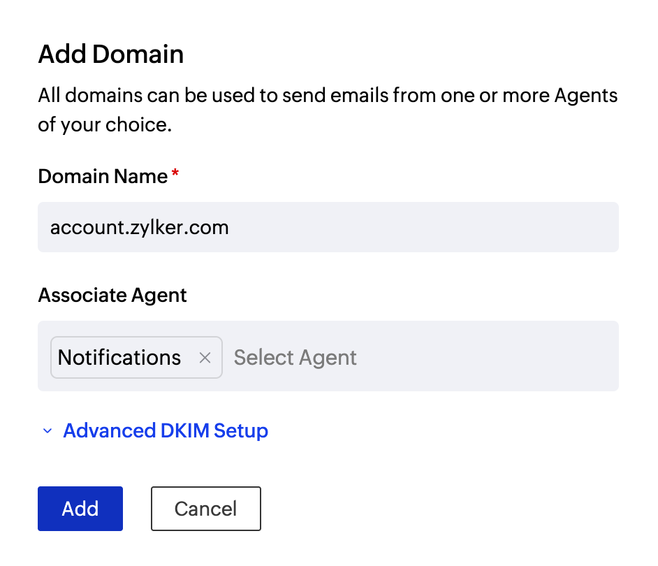 Add domain details
