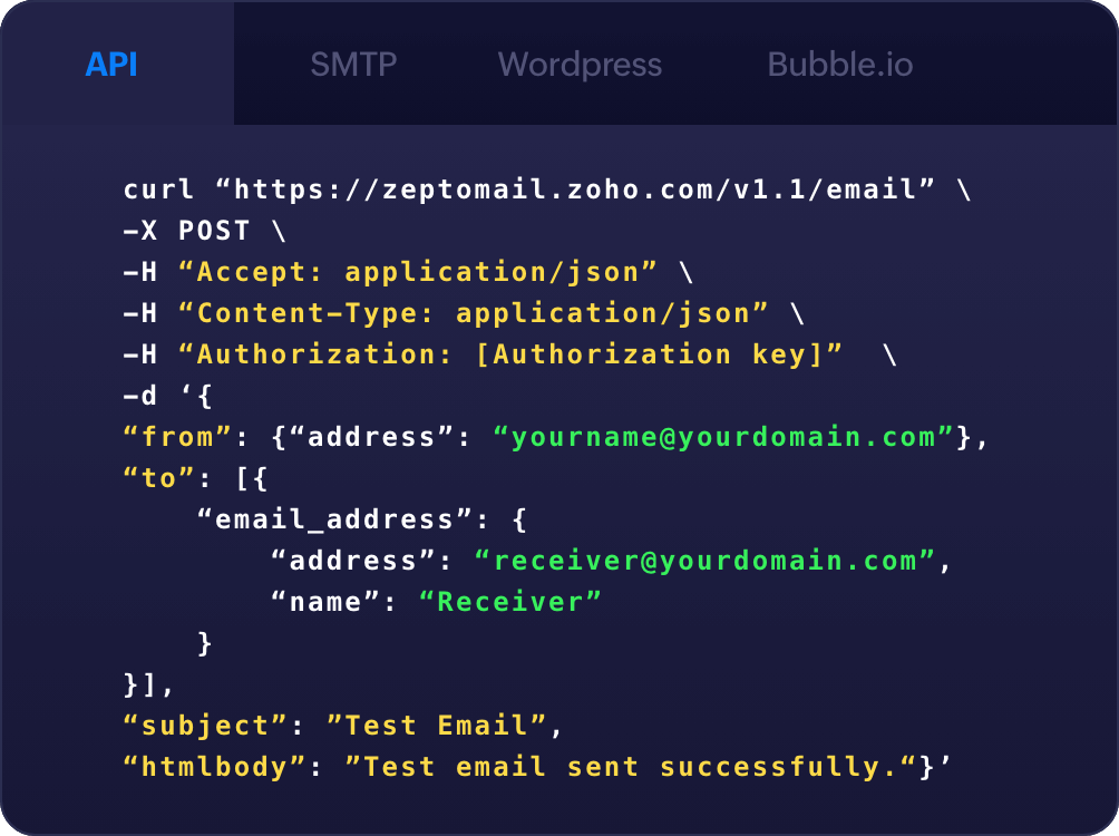 Unique SMTP/API credentials