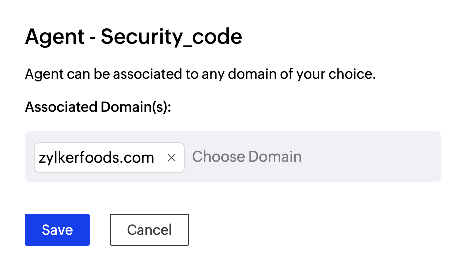 Add domains to be associated Add domains to be associated