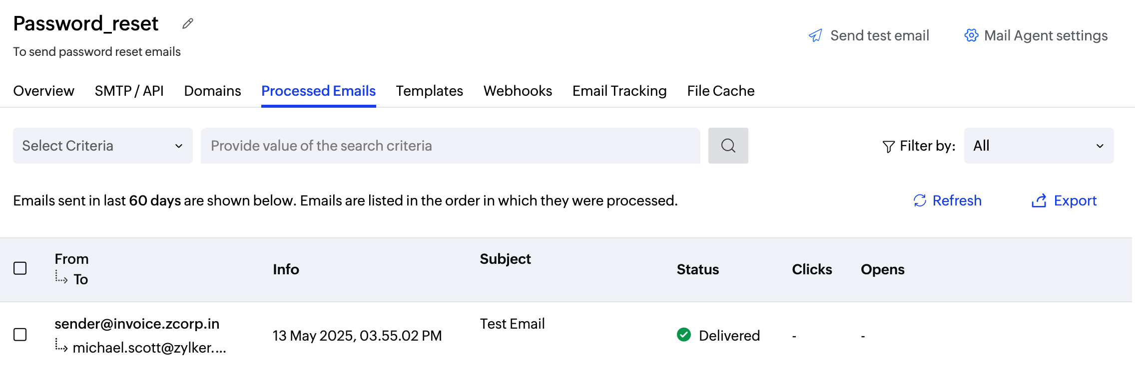 processed emails screenshot