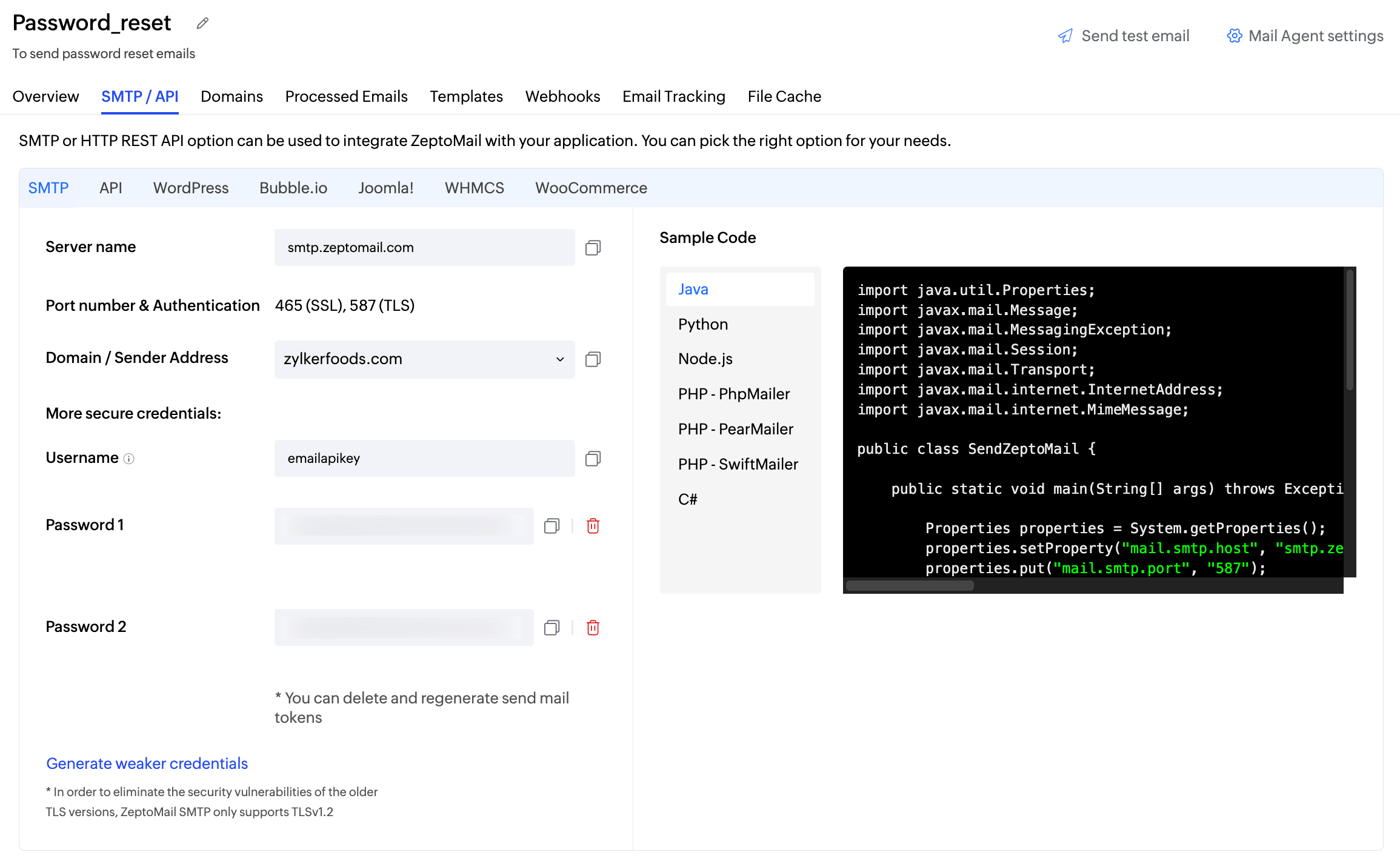 SMTP methods screenshot