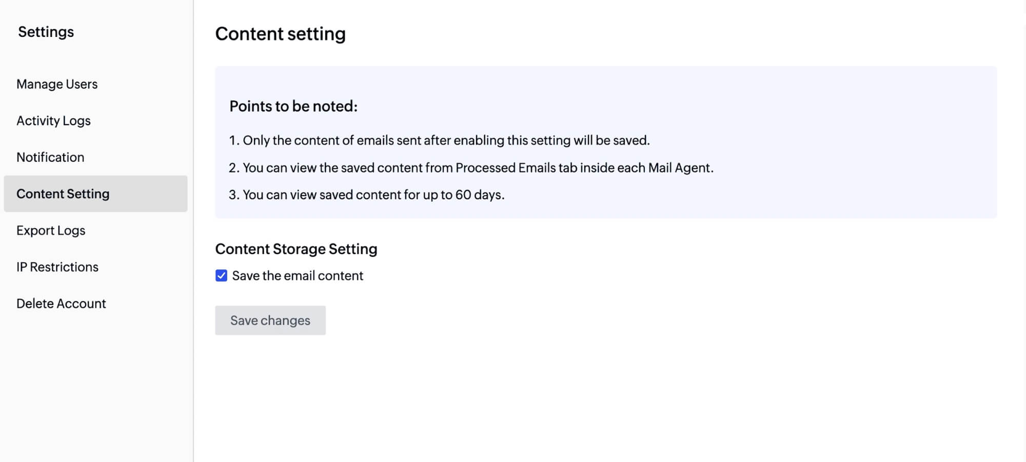 Content Settings