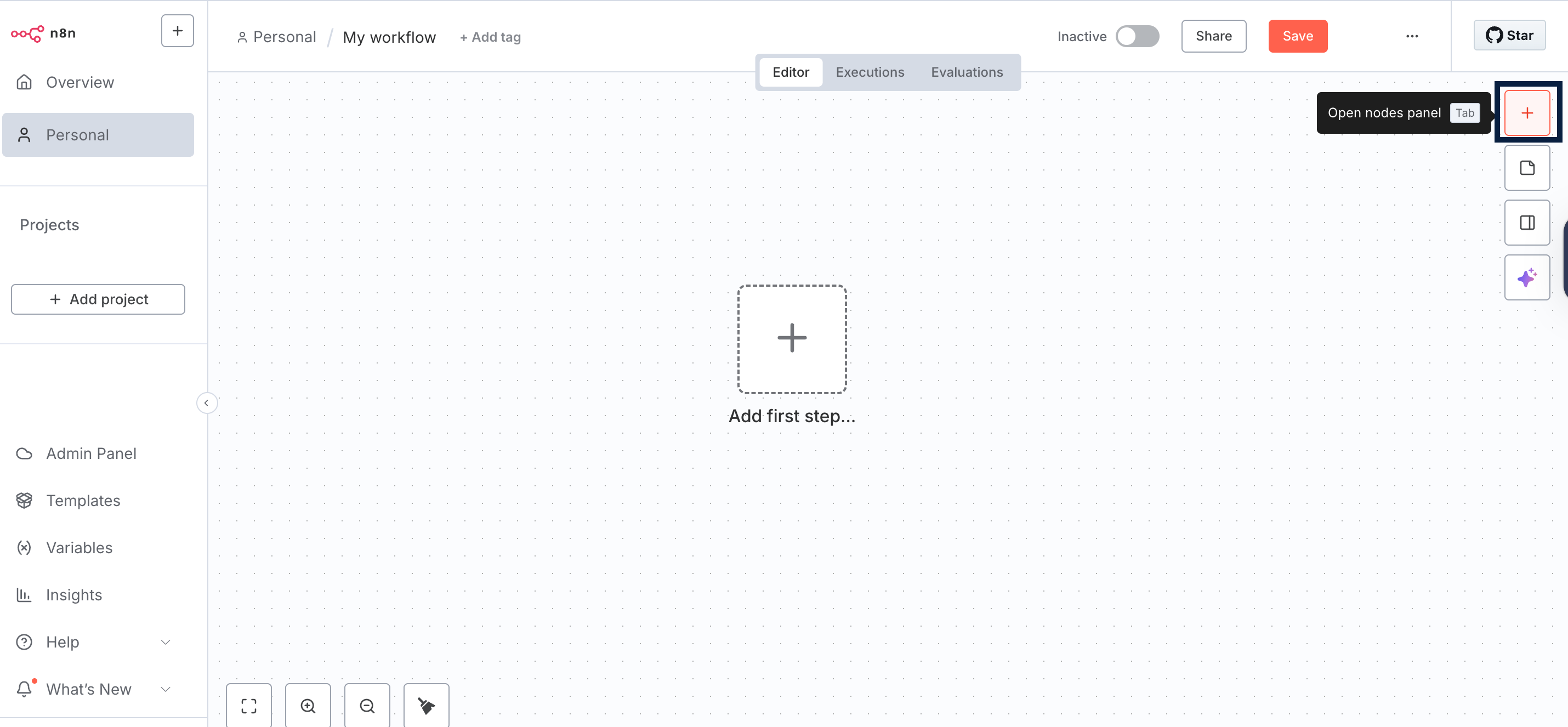 navigate to nodes panel