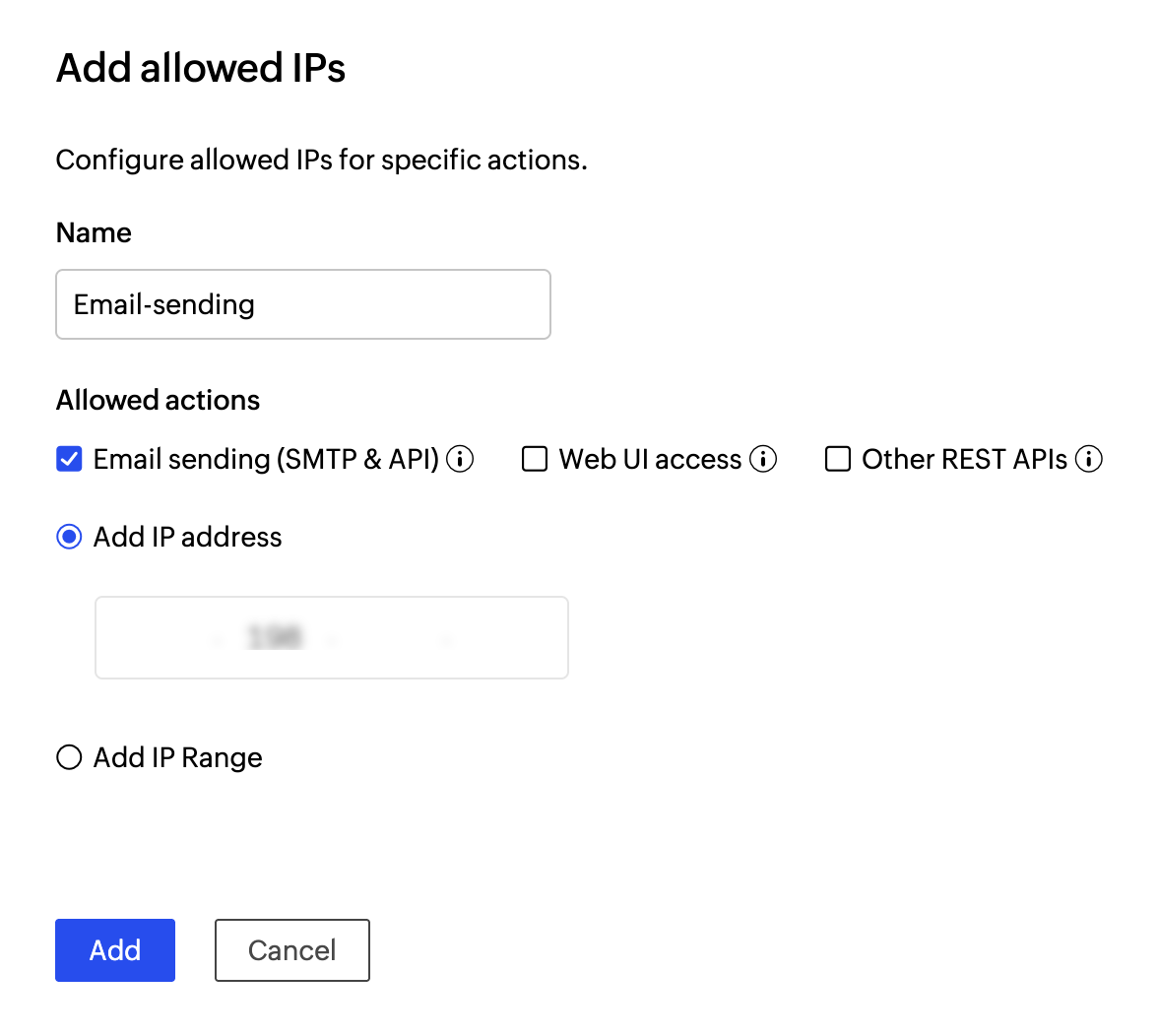 Add allowed IPs Add allowed IPs