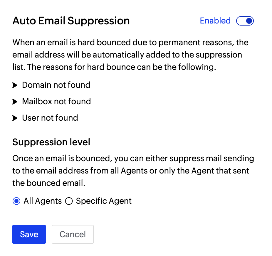 Auto suppression Auto suppression