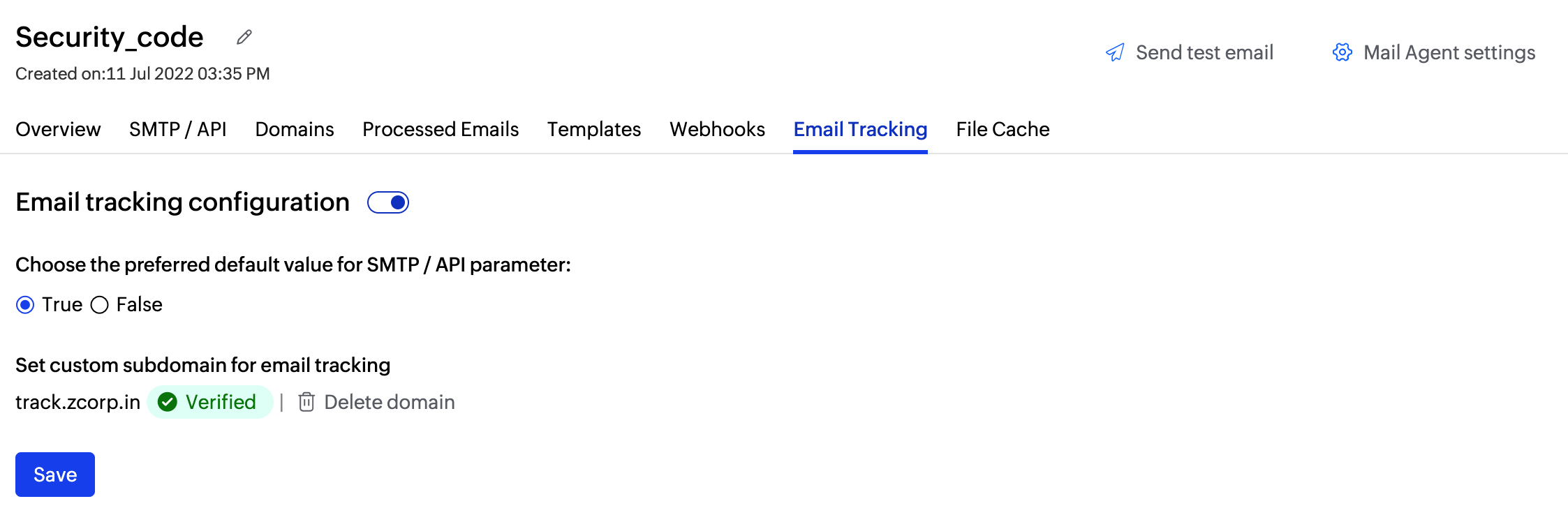 Enable tracking Enable tracking
