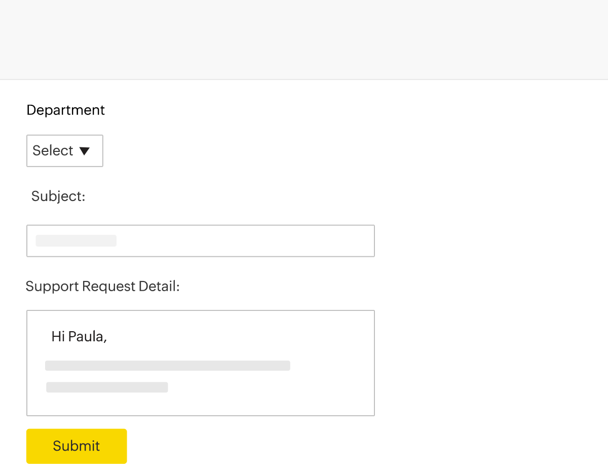 Support and feedback emails
