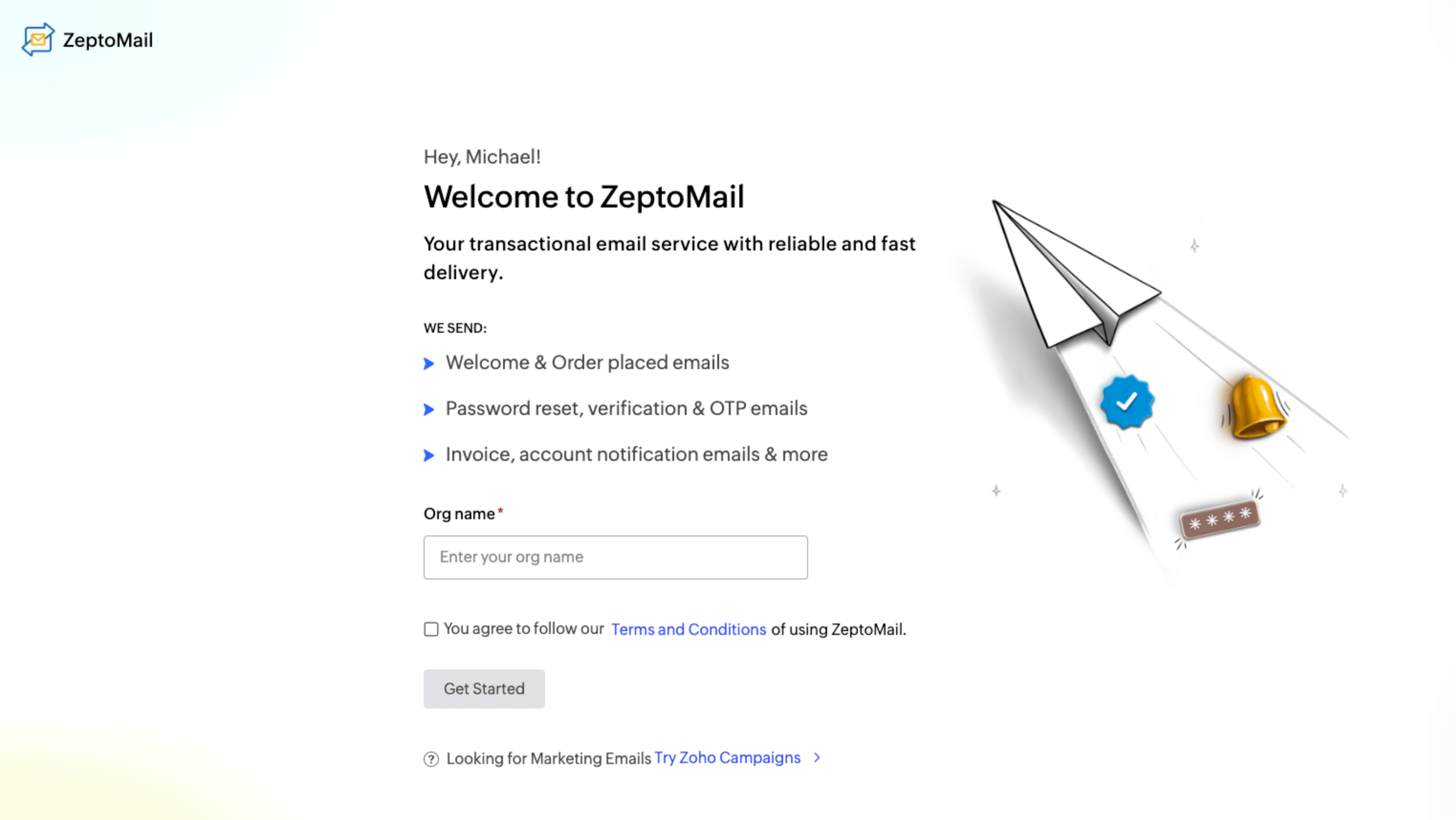 welcome page
