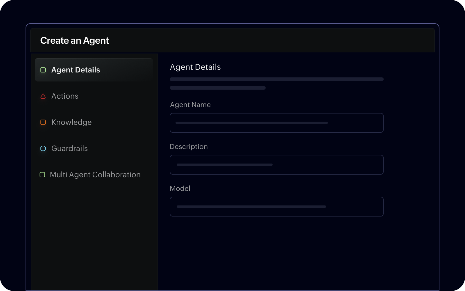 Studio agent create template
